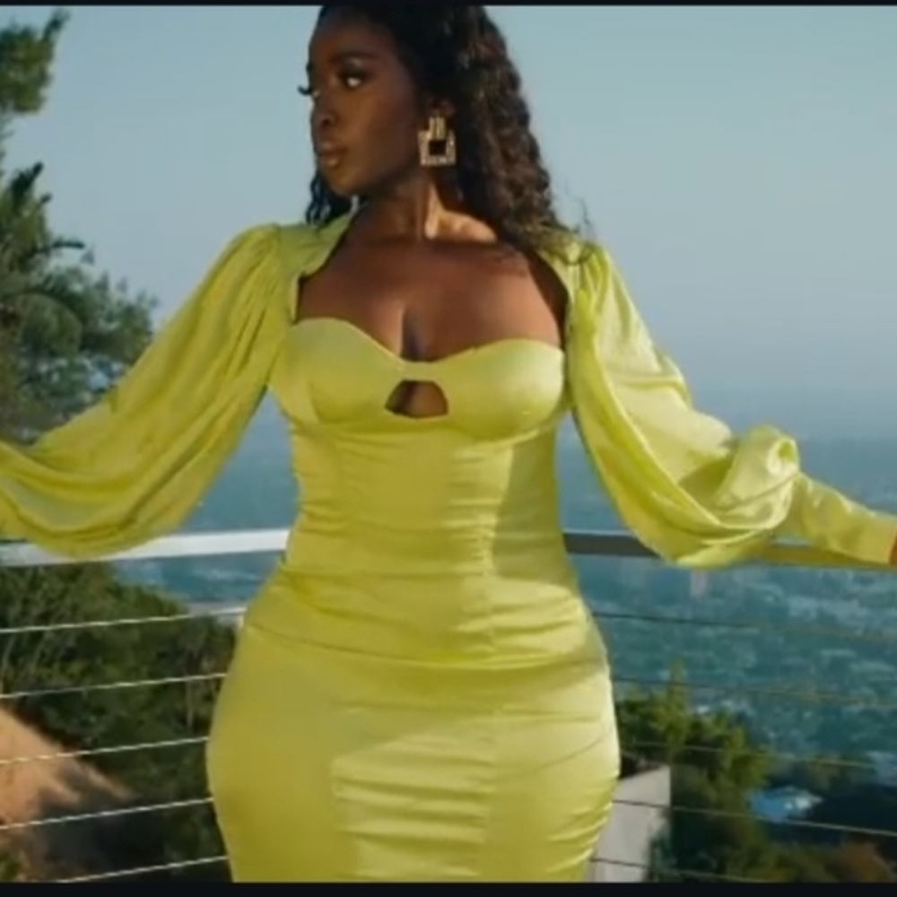 Hanifa Lime Green Maxi Dress